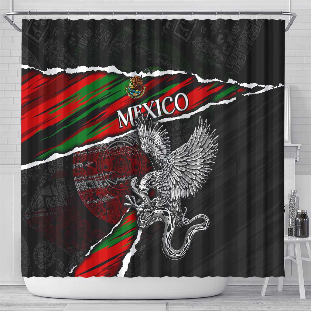 Eagle Snake Mexico Shower Curtain Aztec Sun Stone DT02