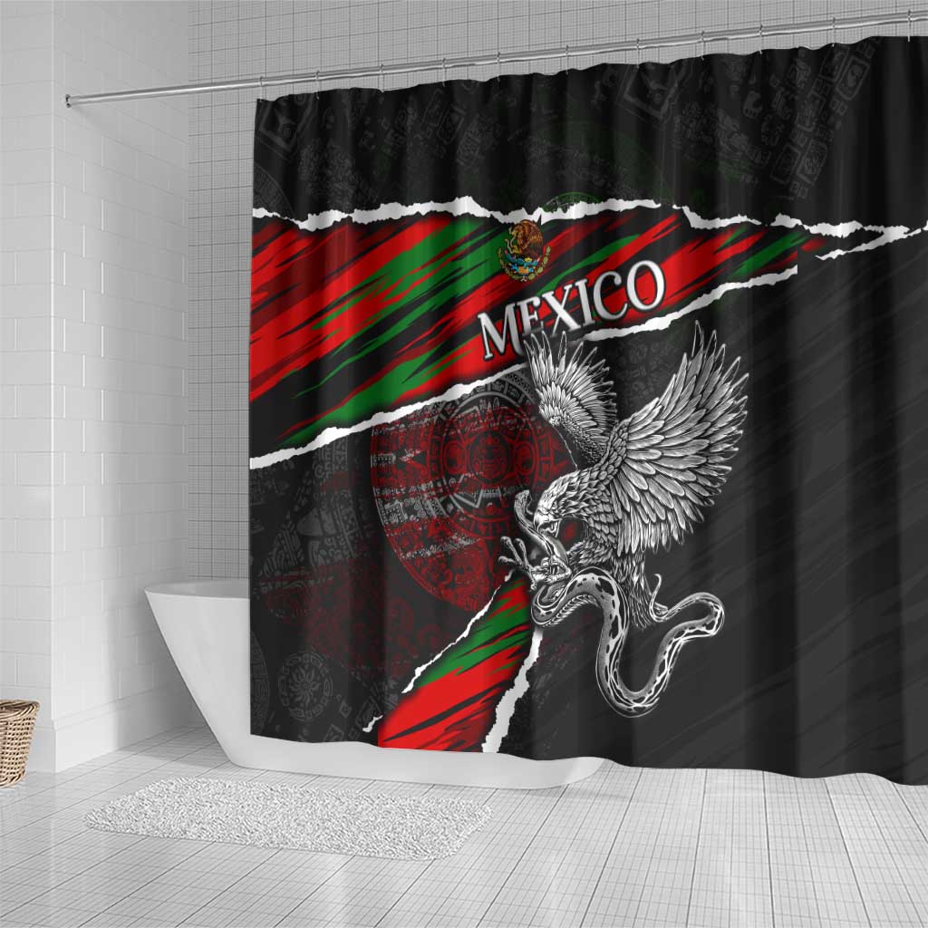 Eagle Snake Mexico Shower Curtain Aztec Sun Stone DT02