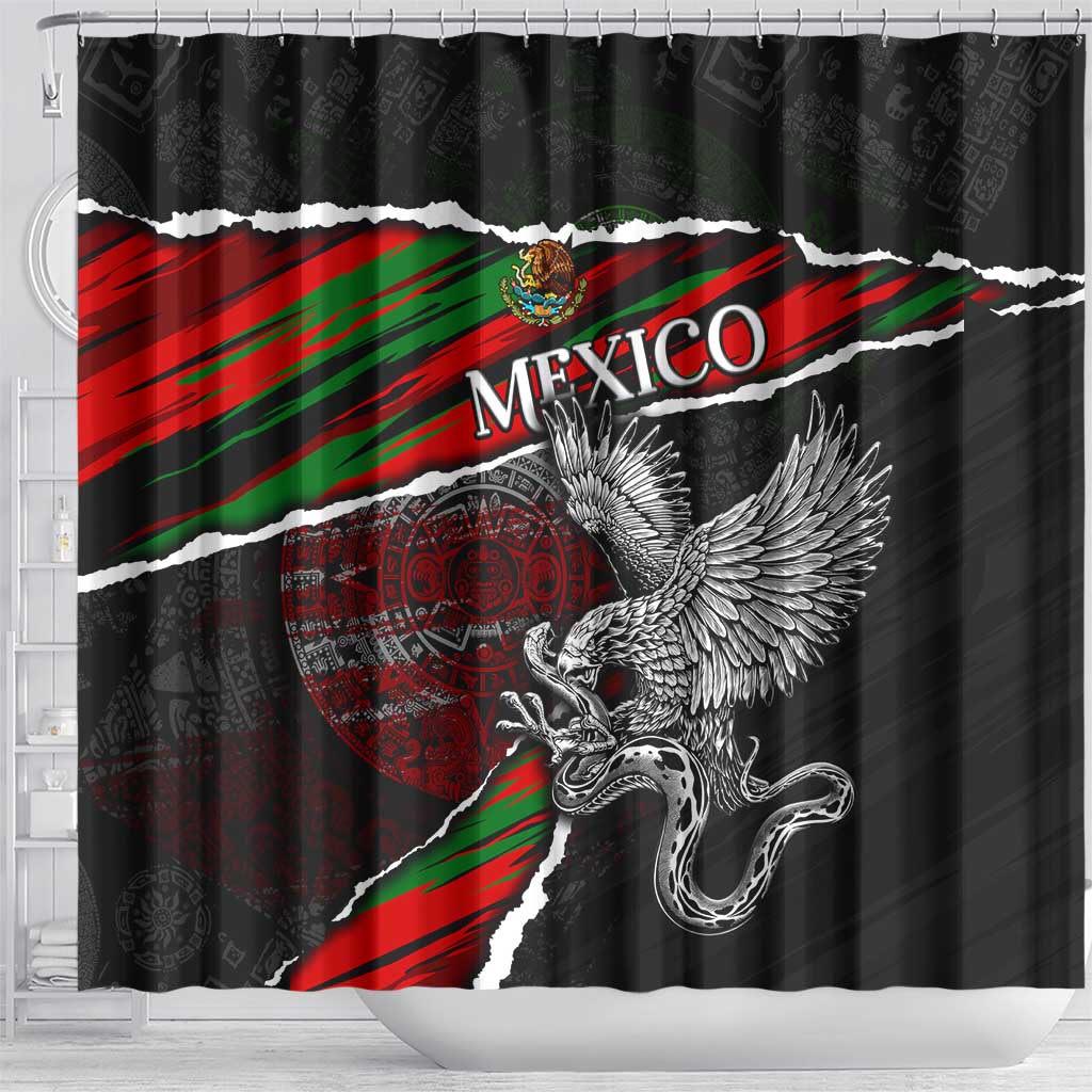 Eagle Snake Mexico Shower Curtain Aztec Sun Stone DT02