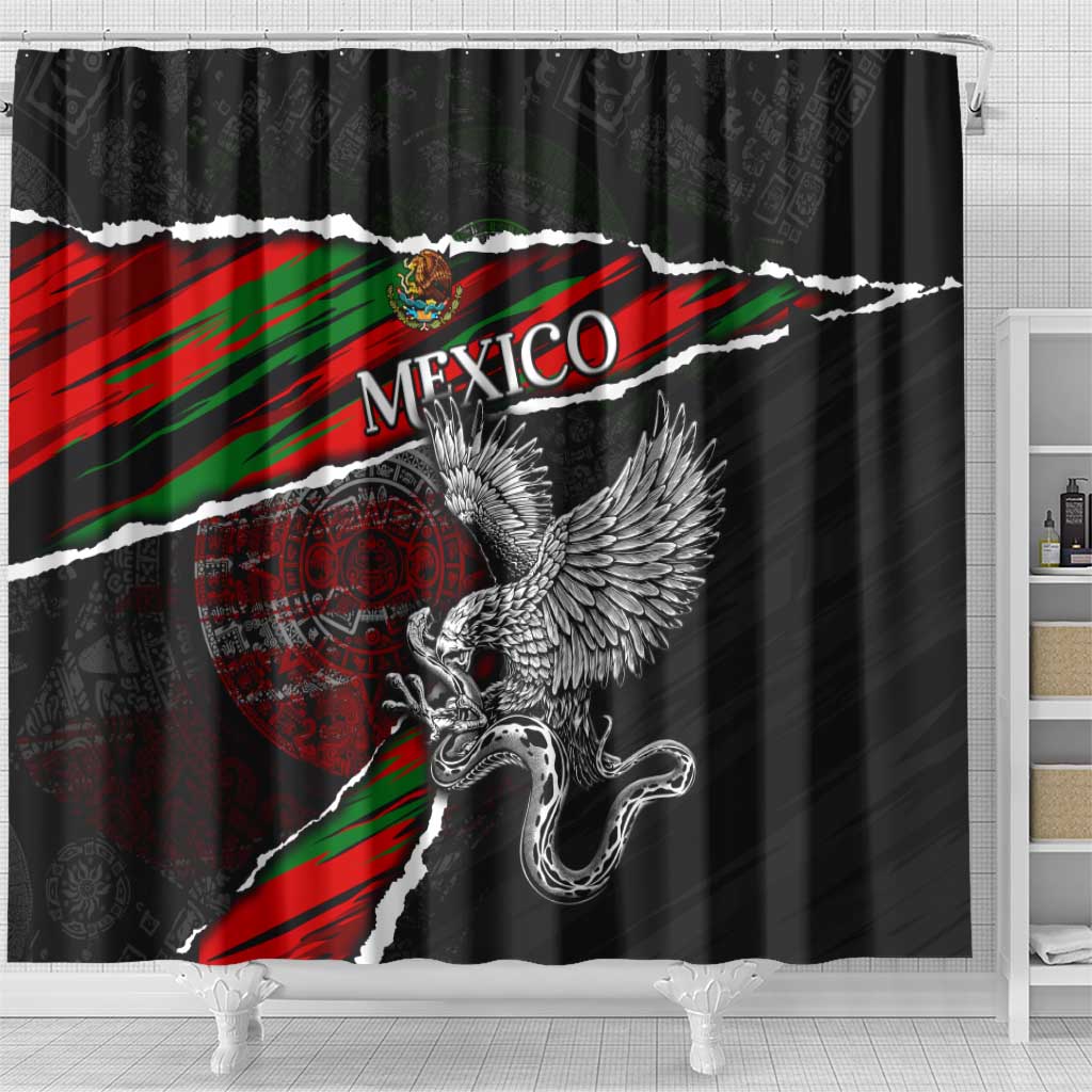 Eagle Snake Mexico Shower Curtain Aztec Sun Stone DT02
