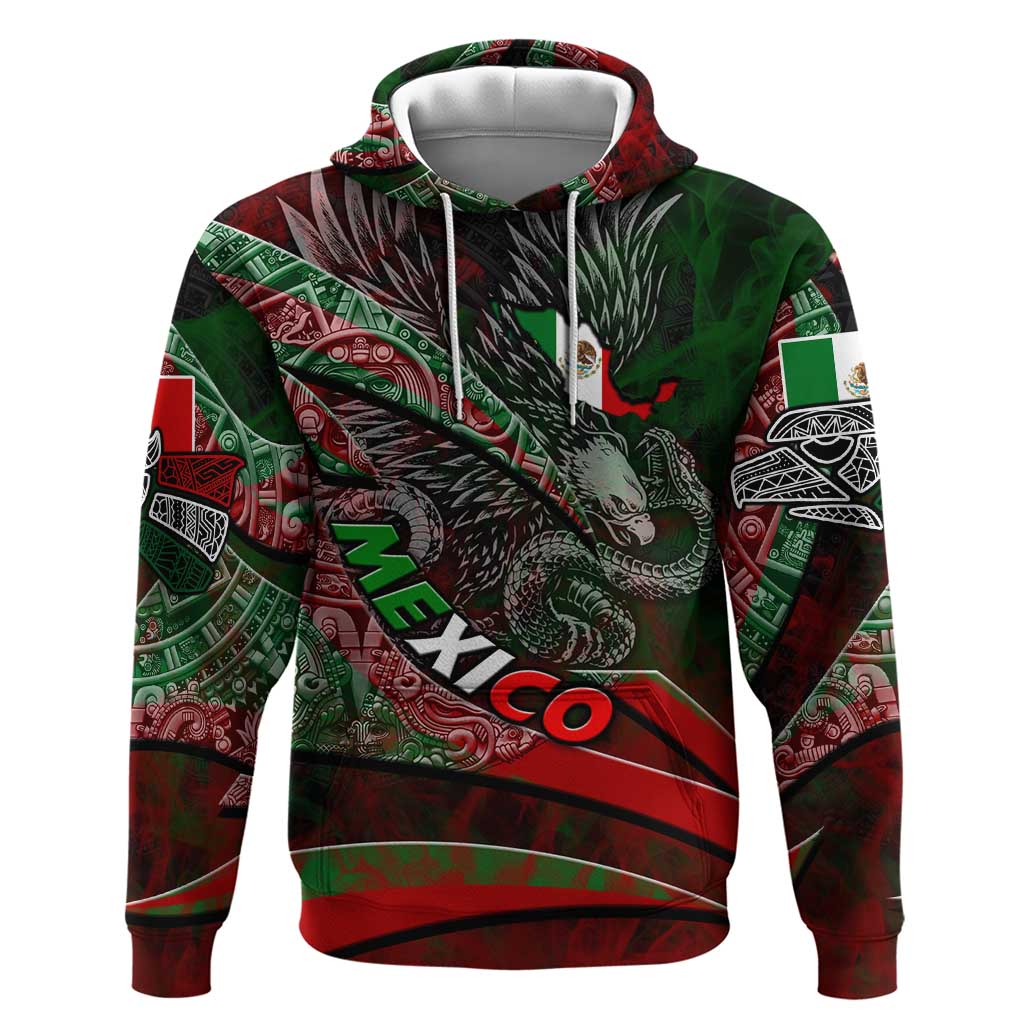 Mexico Aztec Eagle Flag Hoodie Tribal Warrior Art DT02