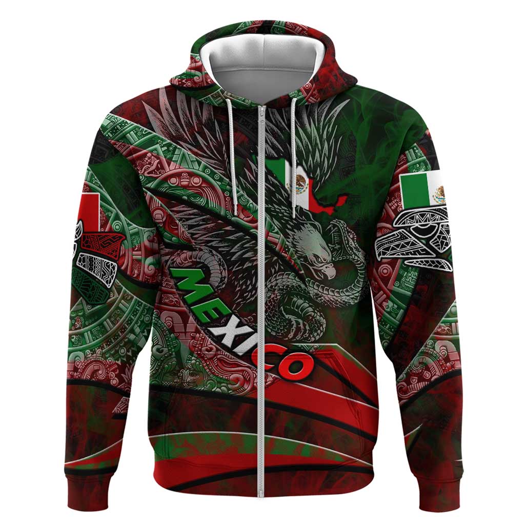 Mexico Aztec Eagle Flag Hoodie Tribal Warrior Art DT02