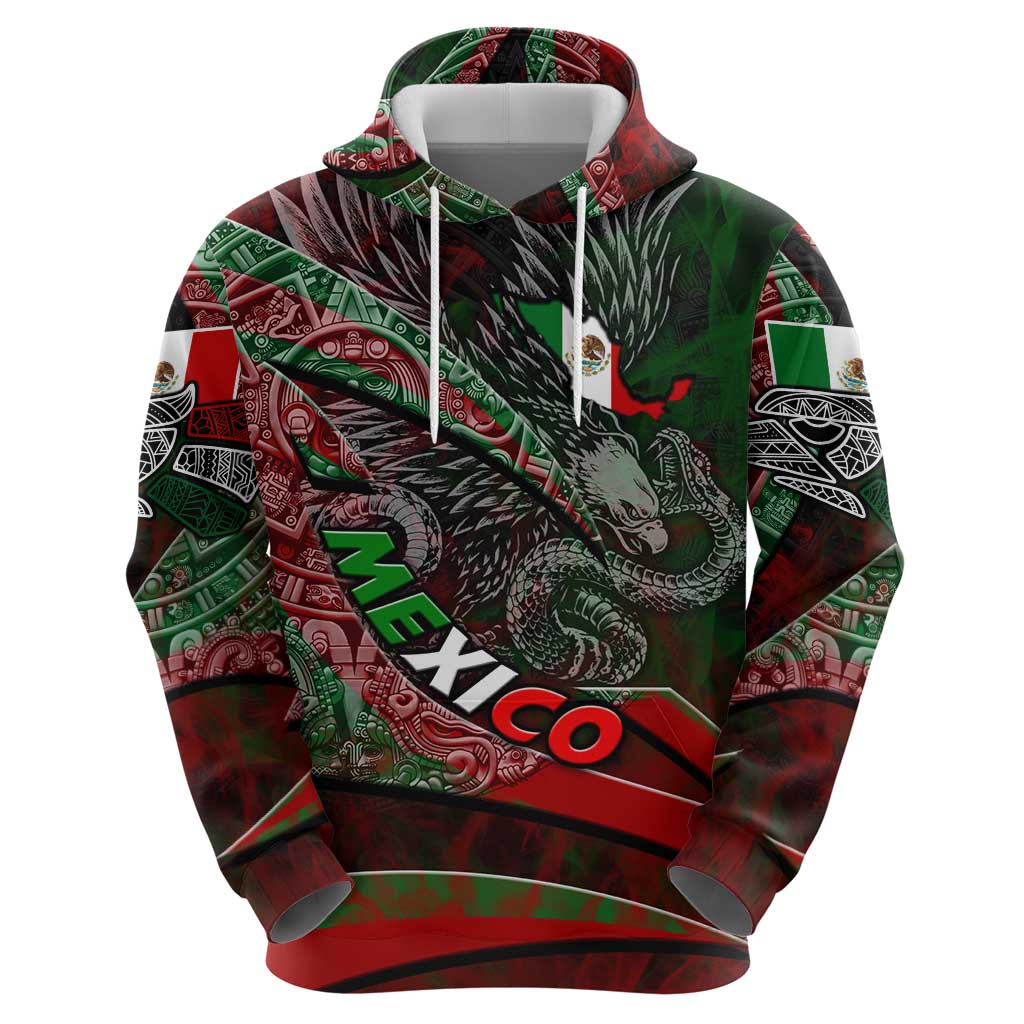 Mexico Aztec Eagle Flag Hoodie Tribal Warrior Art DT02