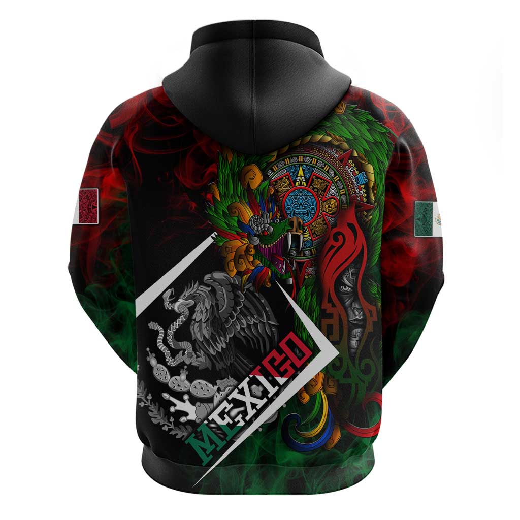 Mexico Quetzalcoatl Aztec Calendar Hoodie Tribal Warrior Art with Eagle and Serpent DT02