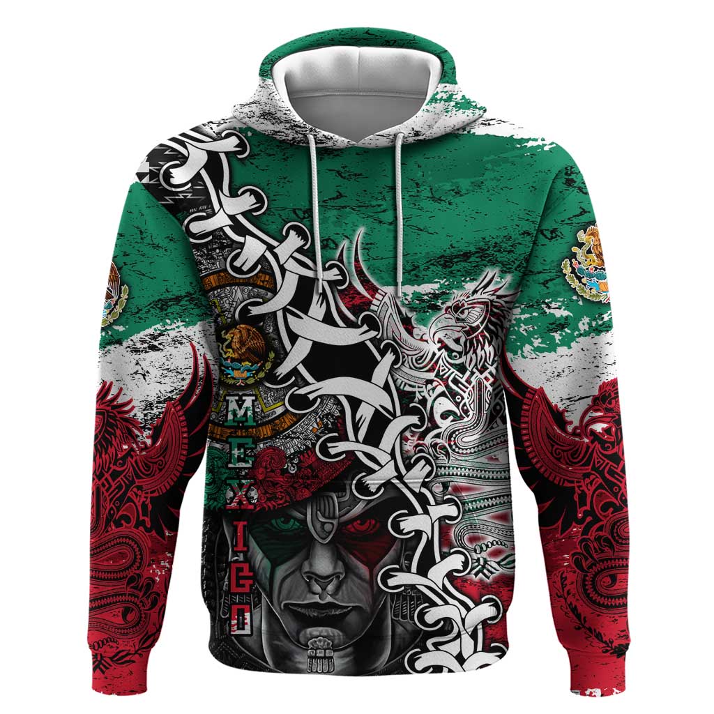 Aztec Warrior Mexican Hoodie Aztec Calendar Coat of Arms DT02