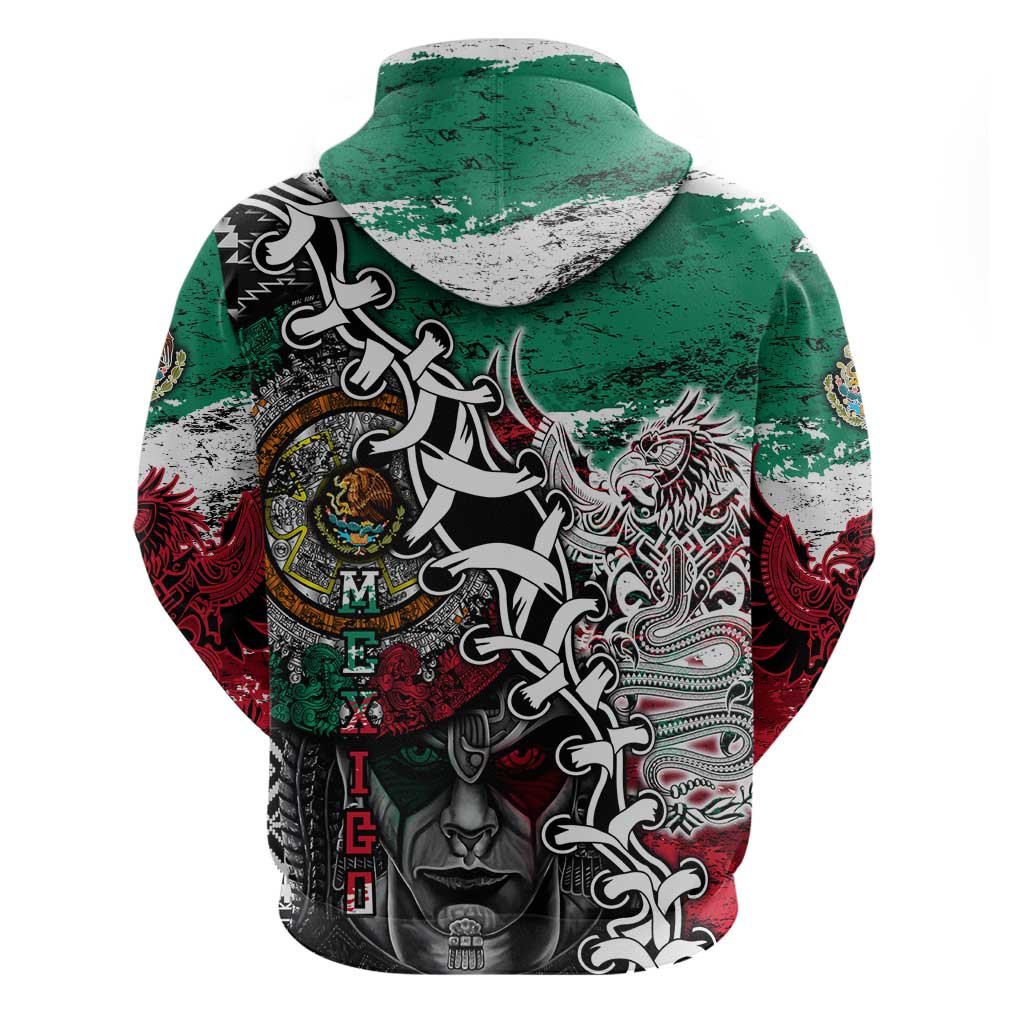 Aztec Warrior Mexican Hoodie Aztec Calendar Coat of Arms DT02