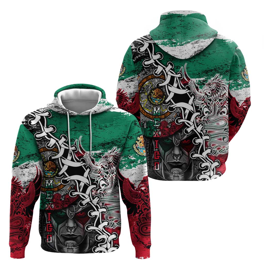 Aztec Warrior Mexican Hoodie Aztec Calendar Coat of Arms DT02