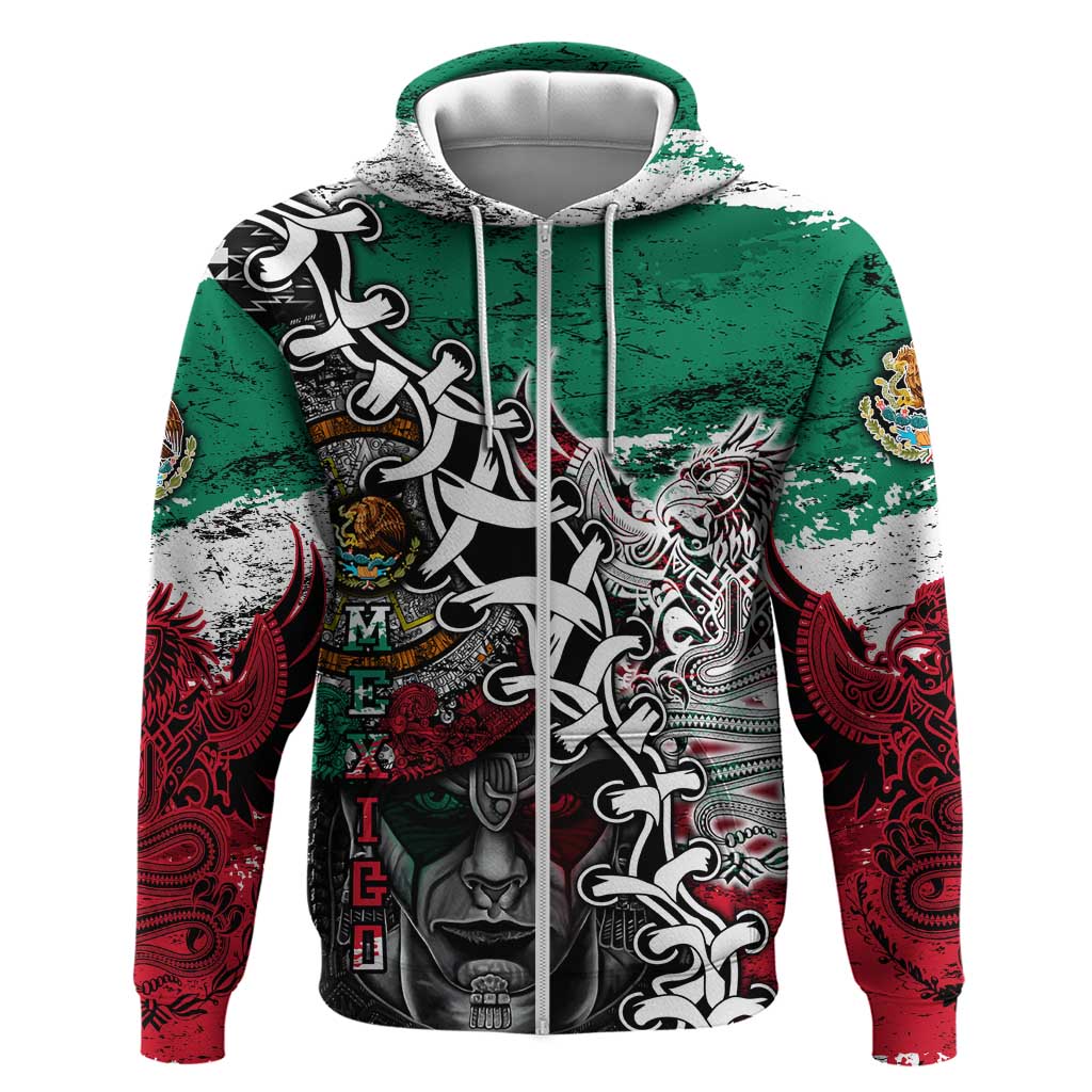 Aztec Warrior Mexican Hoodie Aztec Calendar Coat of Arms DT02