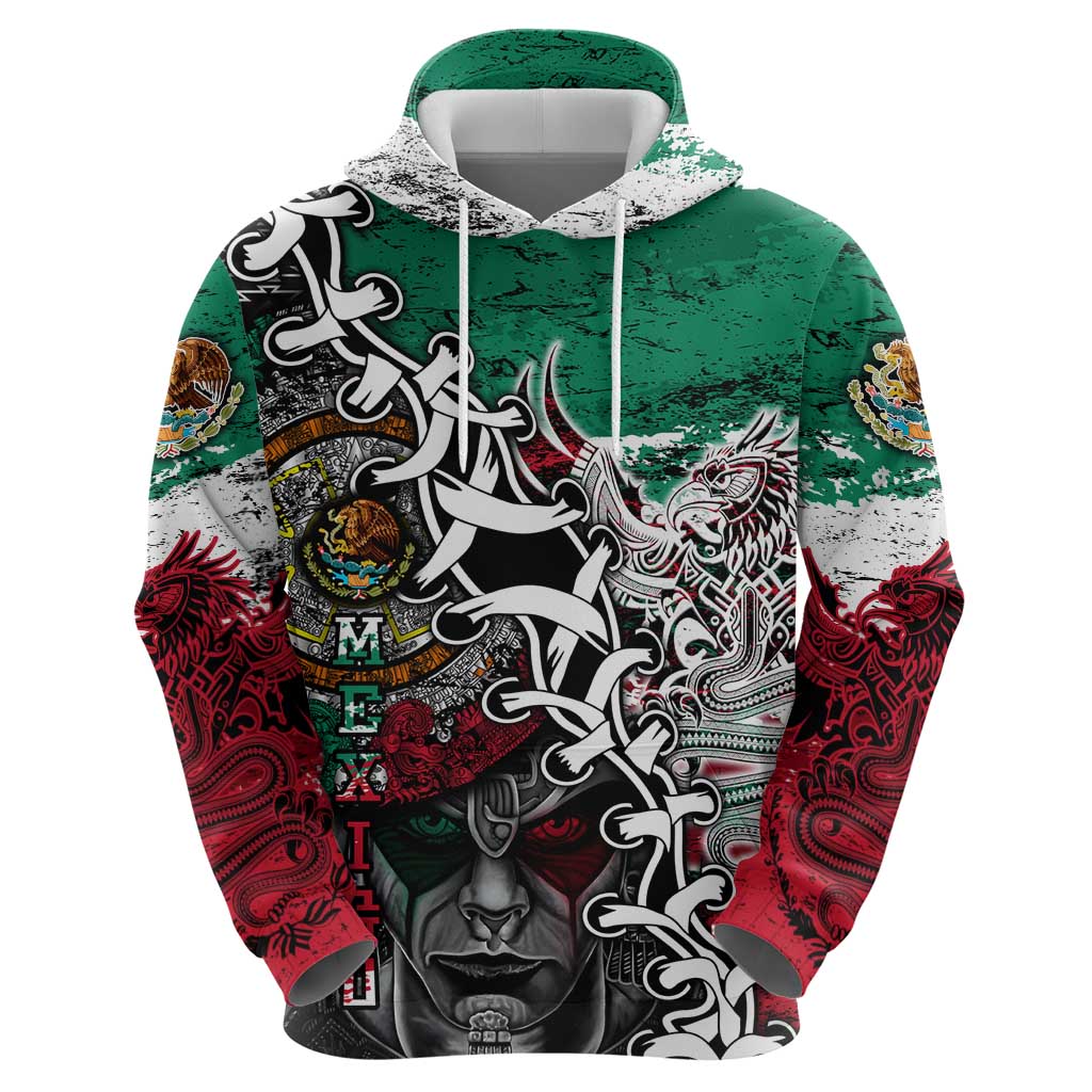 Aztec Warrior Mexican Hoodie Aztec Calendar Coat of Arms DT02