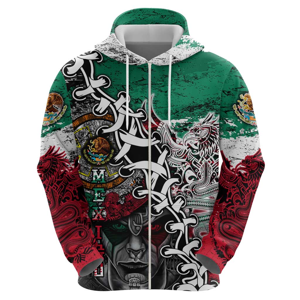 Aztec Warrior Mexican Hoodie Aztec Calendar Coat of Arms DT02