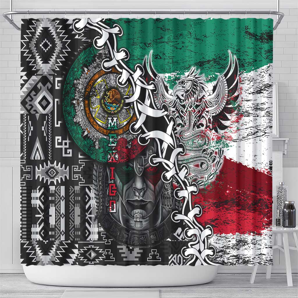 Aztec Warrior Mexican Shower Curtain Aztec Calendar Coat of Arms DT02