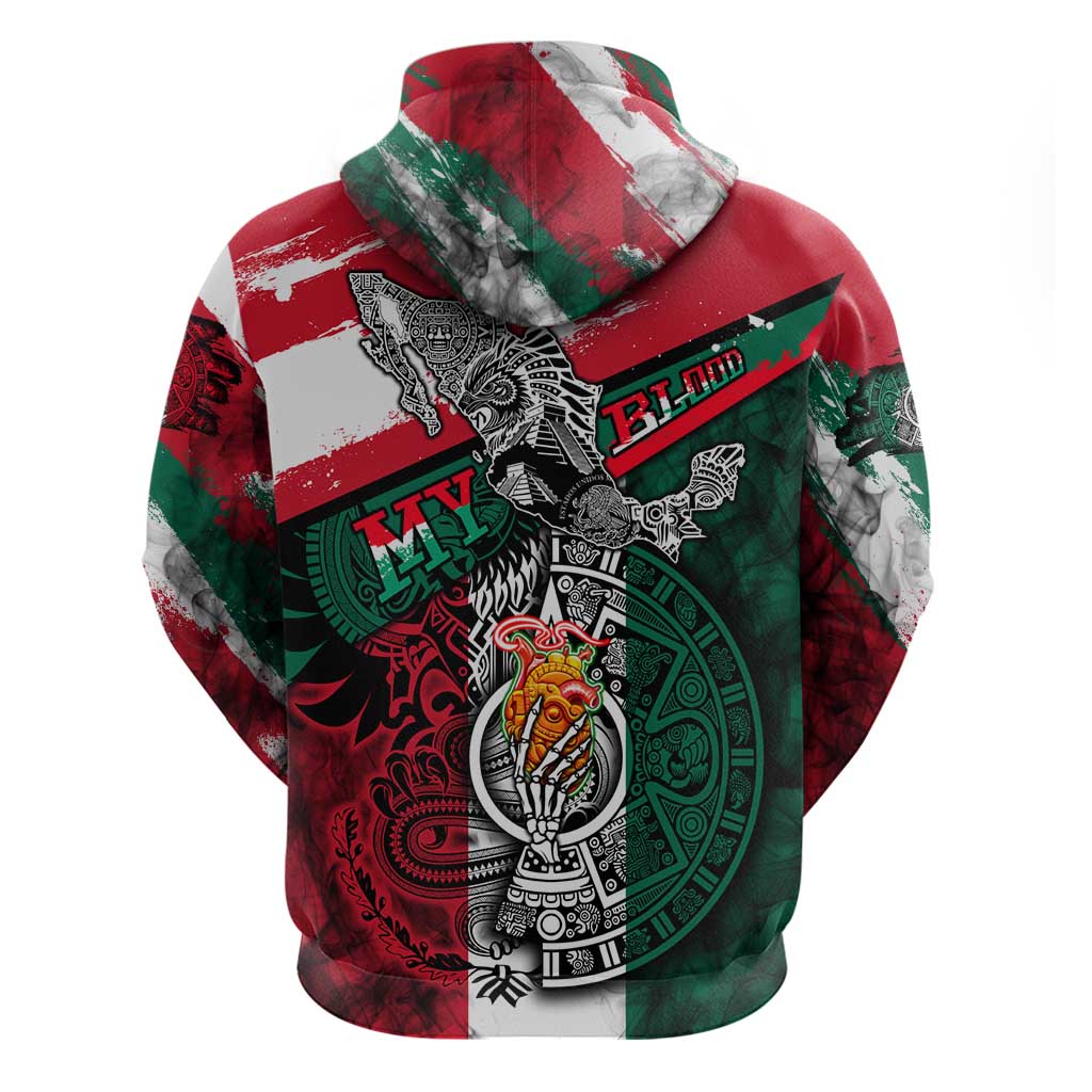 My Home My Blood Mexico Hoodie Mexican Map Aztec DT02