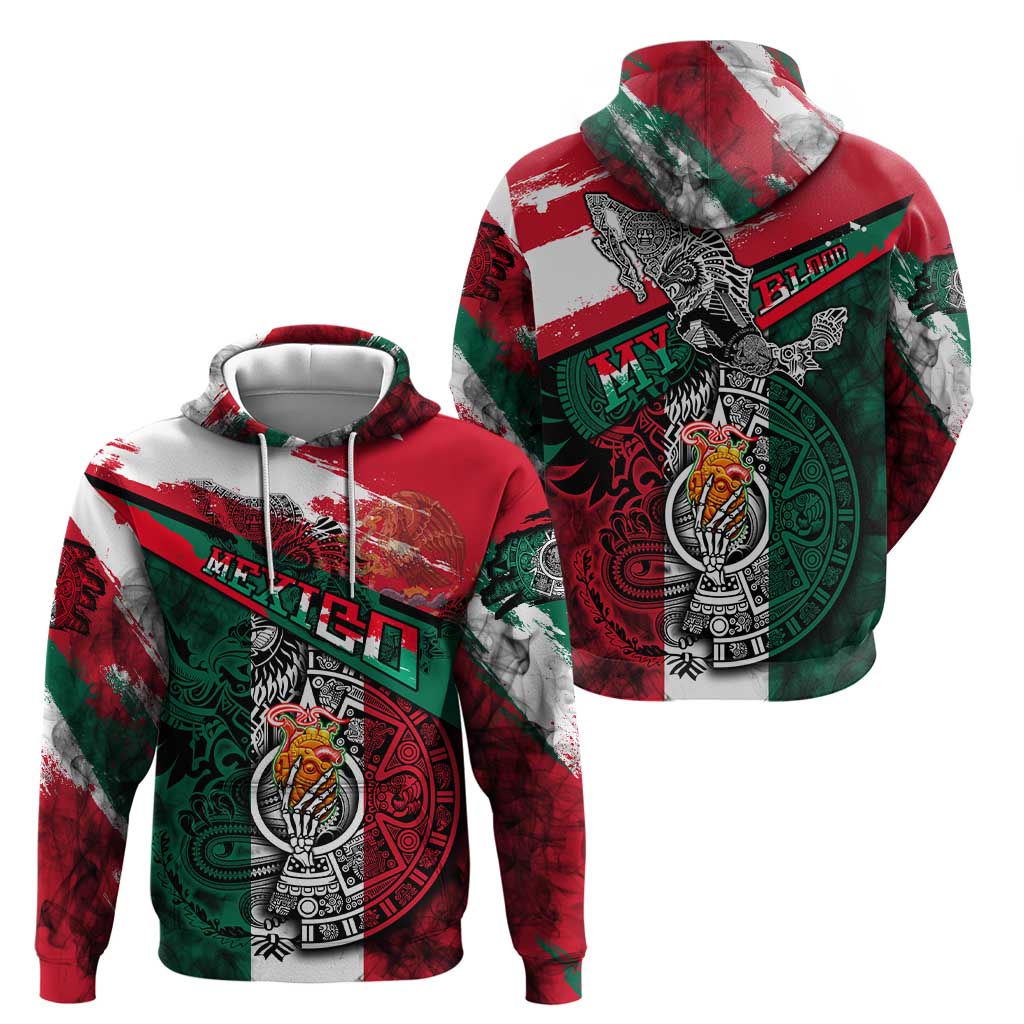My Home My Blood Mexico Hoodie Mexican Map Aztec DT02