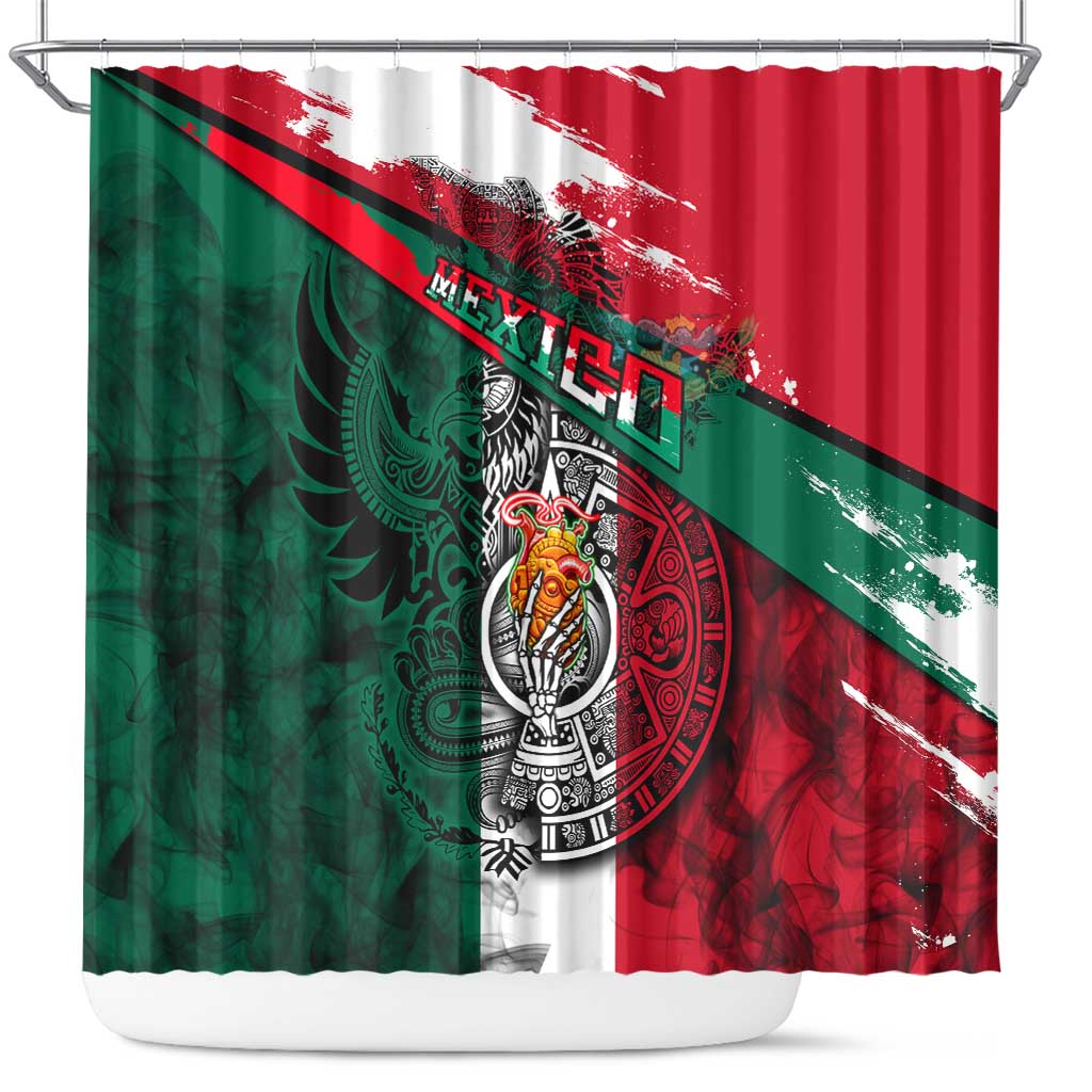 My Home My Blood Mexico Shower Curtain Mexican Map Aztec DT02