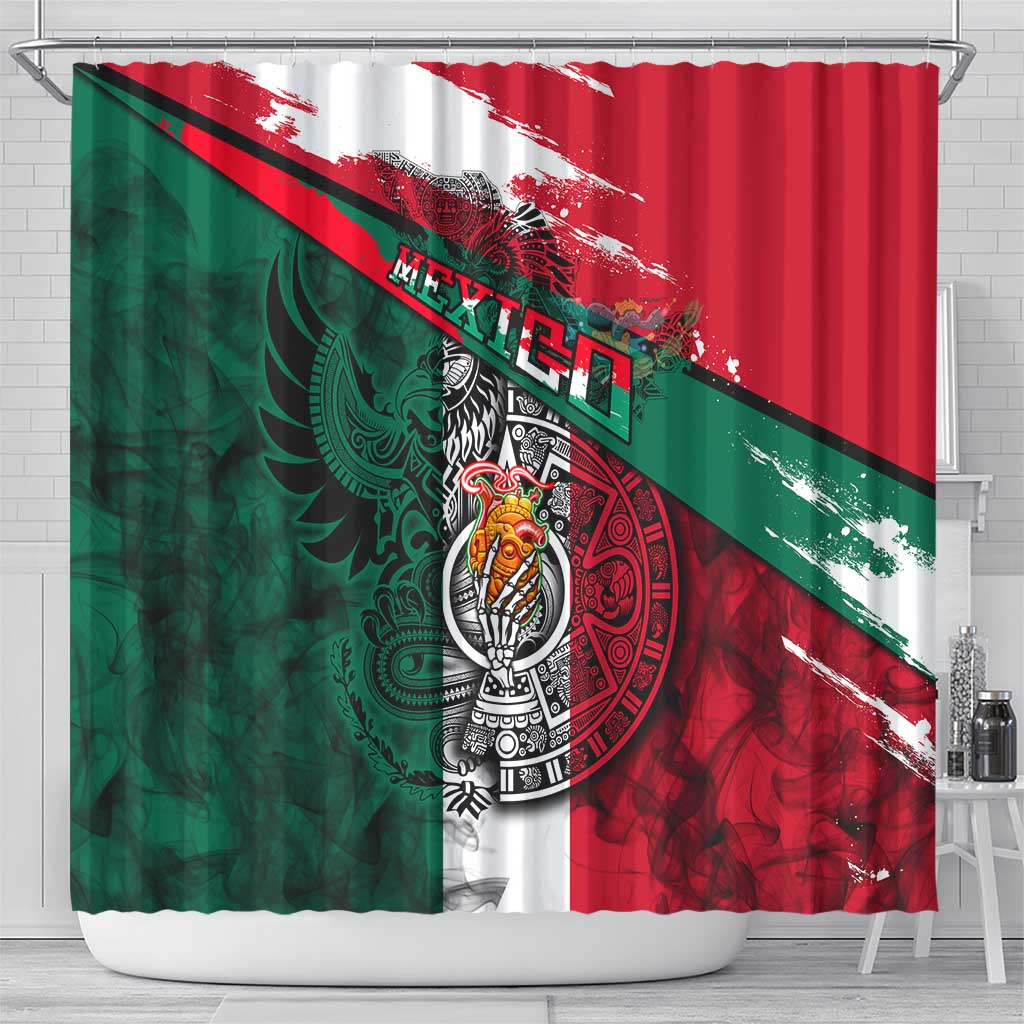 My Home My Blood Mexico Shower Curtain Mexican Map Aztec DT02