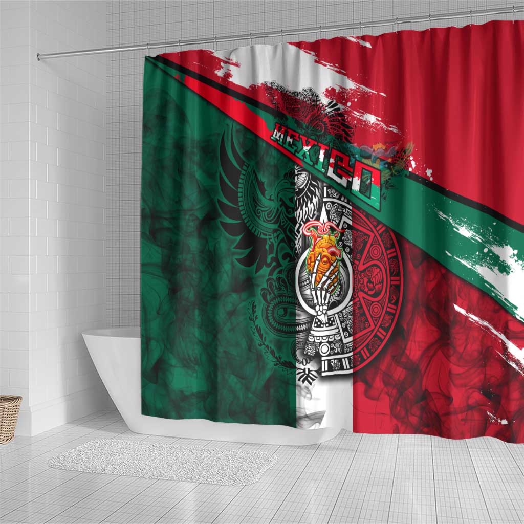 My Home My Blood Mexico Shower Curtain Mexican Map Aztec DT02