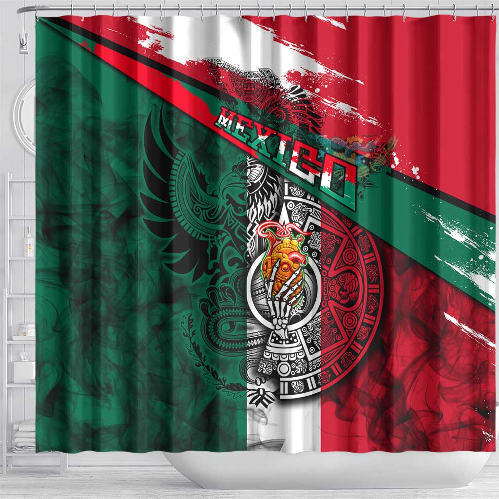 My Home My Blood Mexico Shower Curtain Mexican Map Aztec DT02