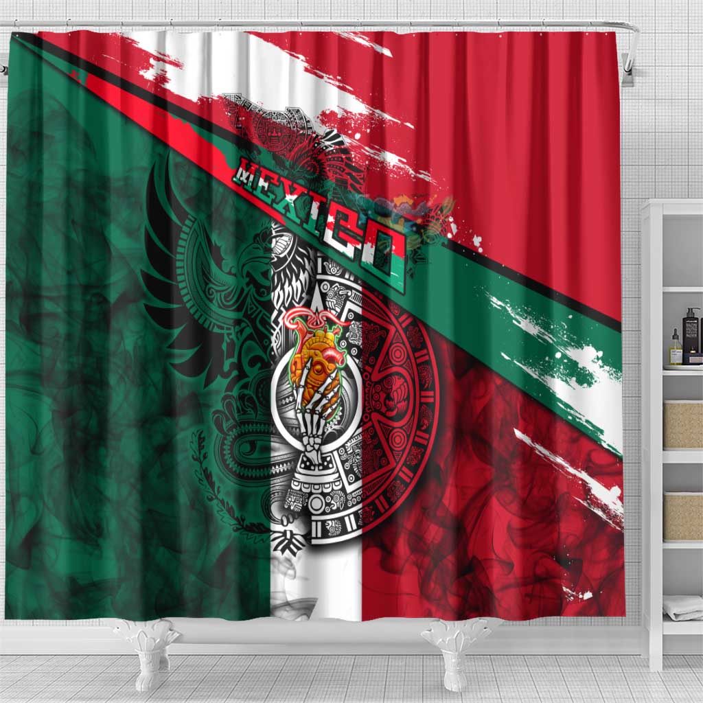 My Home My Blood Mexico Shower Curtain Mexican Map Aztec DT02
