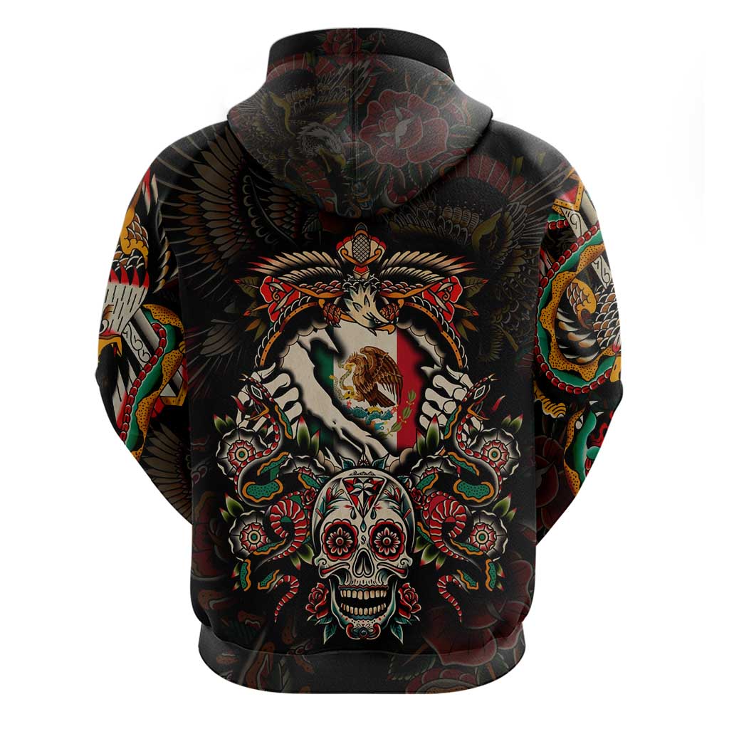 Mexico Sugar Skull Hoodie Tattoo Art Mexican Flag DT02