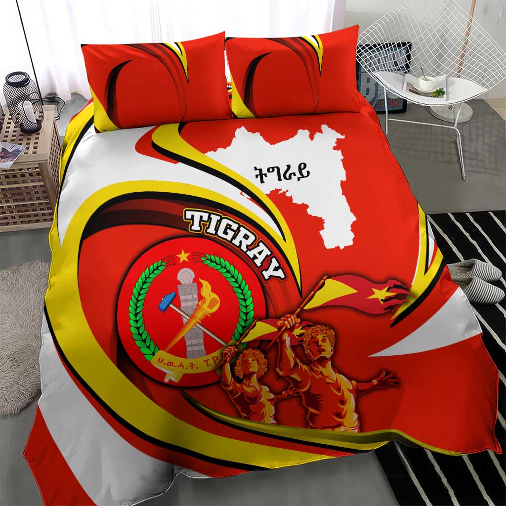 Ethiopia Tigray Bedding Set Revolution Emblem Freedom Fighters and Flag DT02