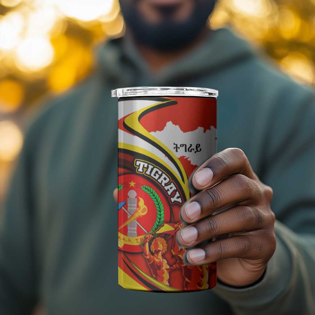 Ethiopia Tigray 4 in 1 Can Cooler Tumbler Revolution Emblem Freedom Fighters and Flag DT02