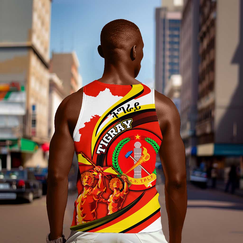 Ethiopia Tigray Men Tank Top Revolution Emblem Freedom Fighters and Flag DT02