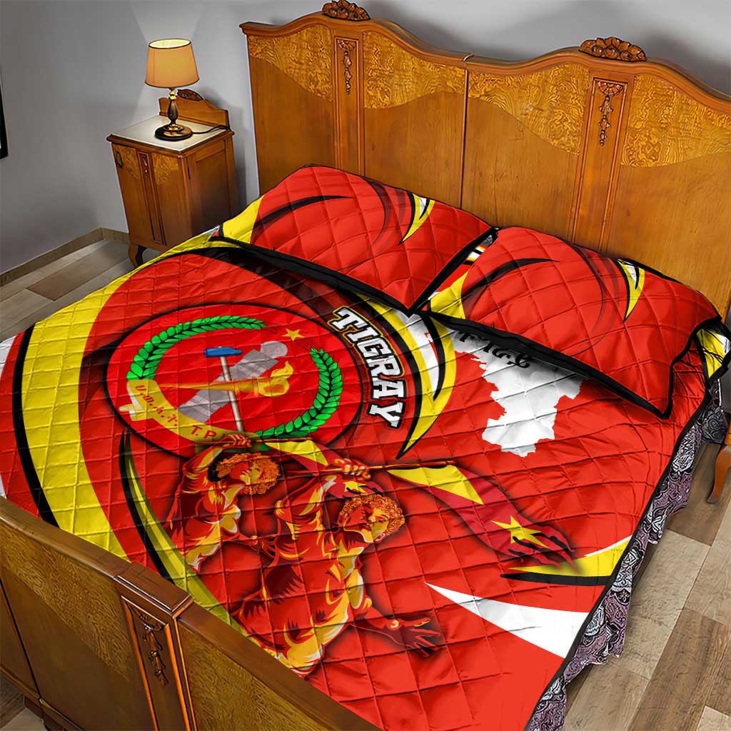 Ethiopia Tigray Quilt Bed Set Revolution Emblem Freedom Fighters and Flag DT02