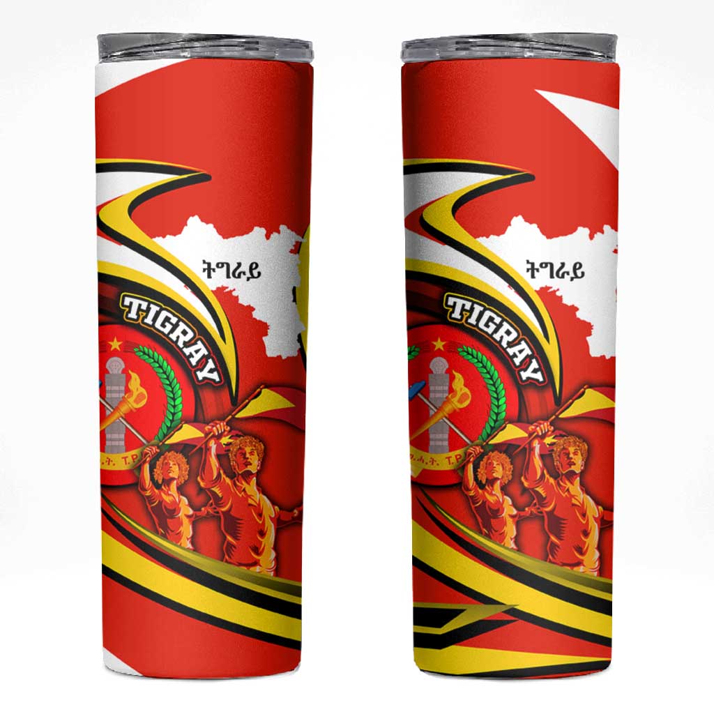 Ethiopia Tigray Skinny Tumbler Revolution Emblem Freedom Fighters and Flag DT02