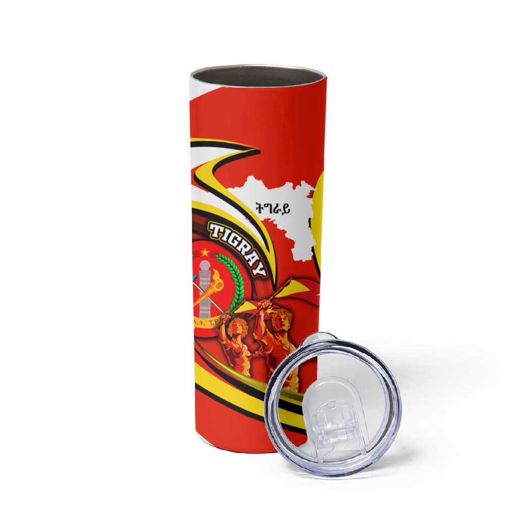 Ethiopia Tigray Skinny Tumbler Revolution Emblem Freedom Fighters and Flag DT02