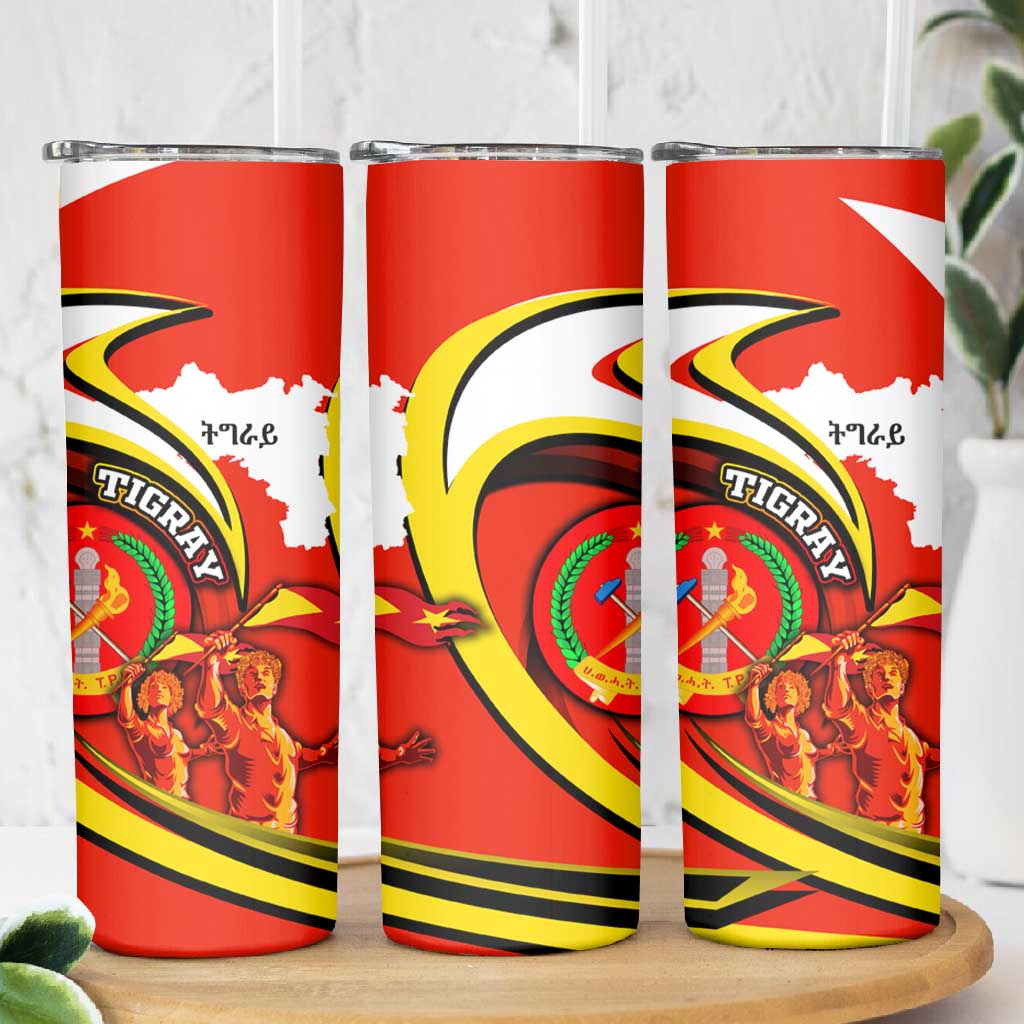 Ethiopia Tigray Skinny Tumbler Revolution Emblem Freedom Fighters and Flag DT02