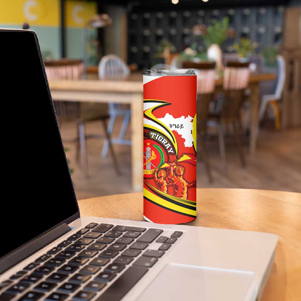 Ethiopia Tigray Skinny Tumbler Revolution Emblem Freedom Fighters and Flag DT02