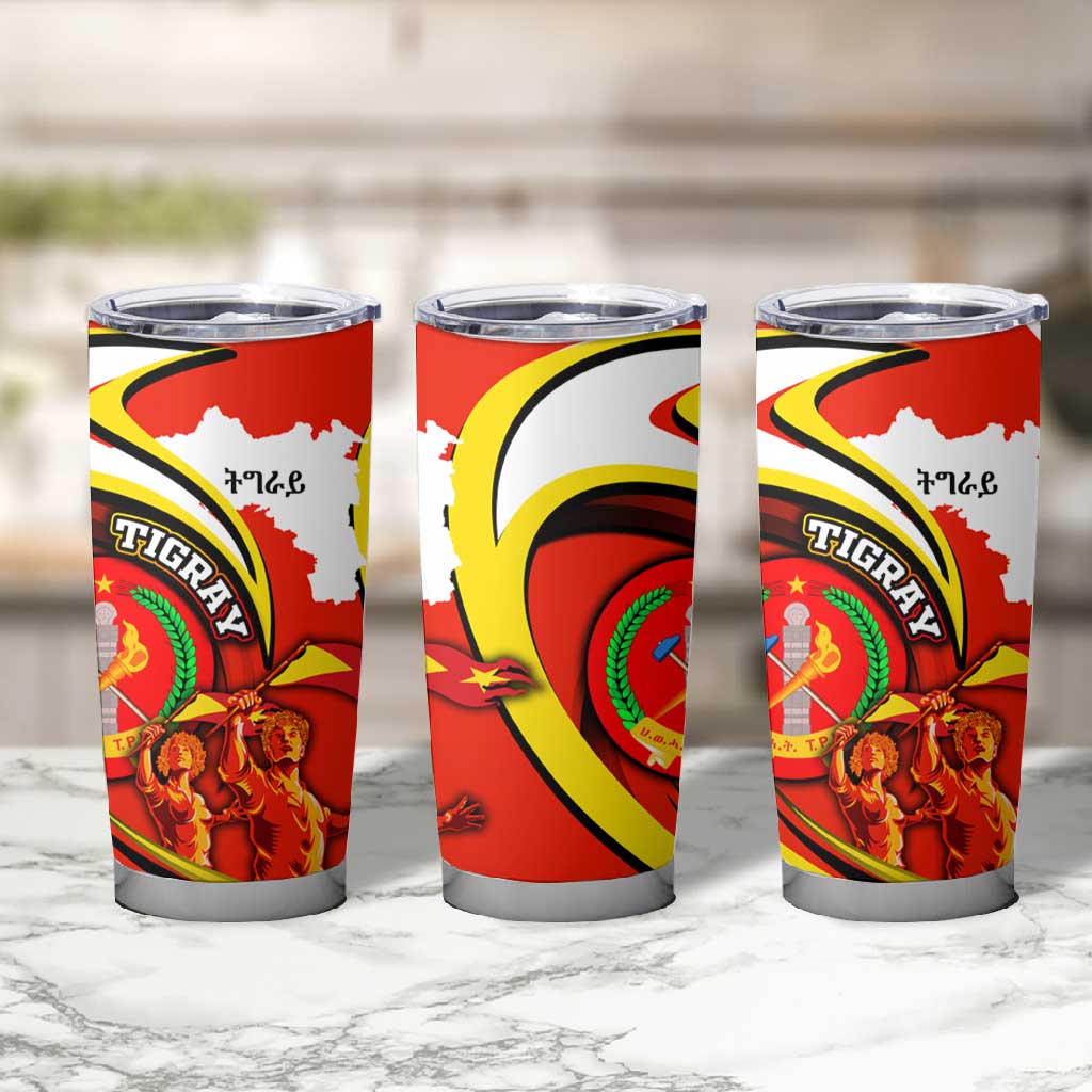 Ethiopia Tigray Tumbler Cup Revolution Emblem Freedom Fighters and Flag DT02