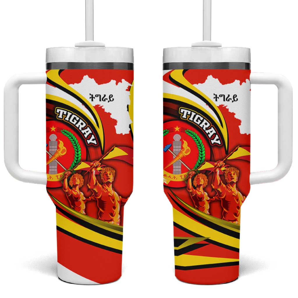 Ethiopia Tigray Tumbler With Handle Revolution Emblem Freedom Fighters and Flag DT02