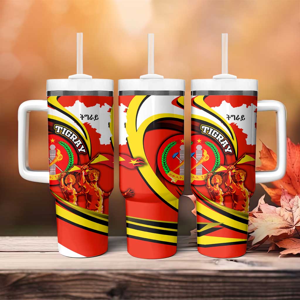Ethiopia Tigray Tumbler With Handle Revolution Emblem Freedom Fighters and Flag DT02