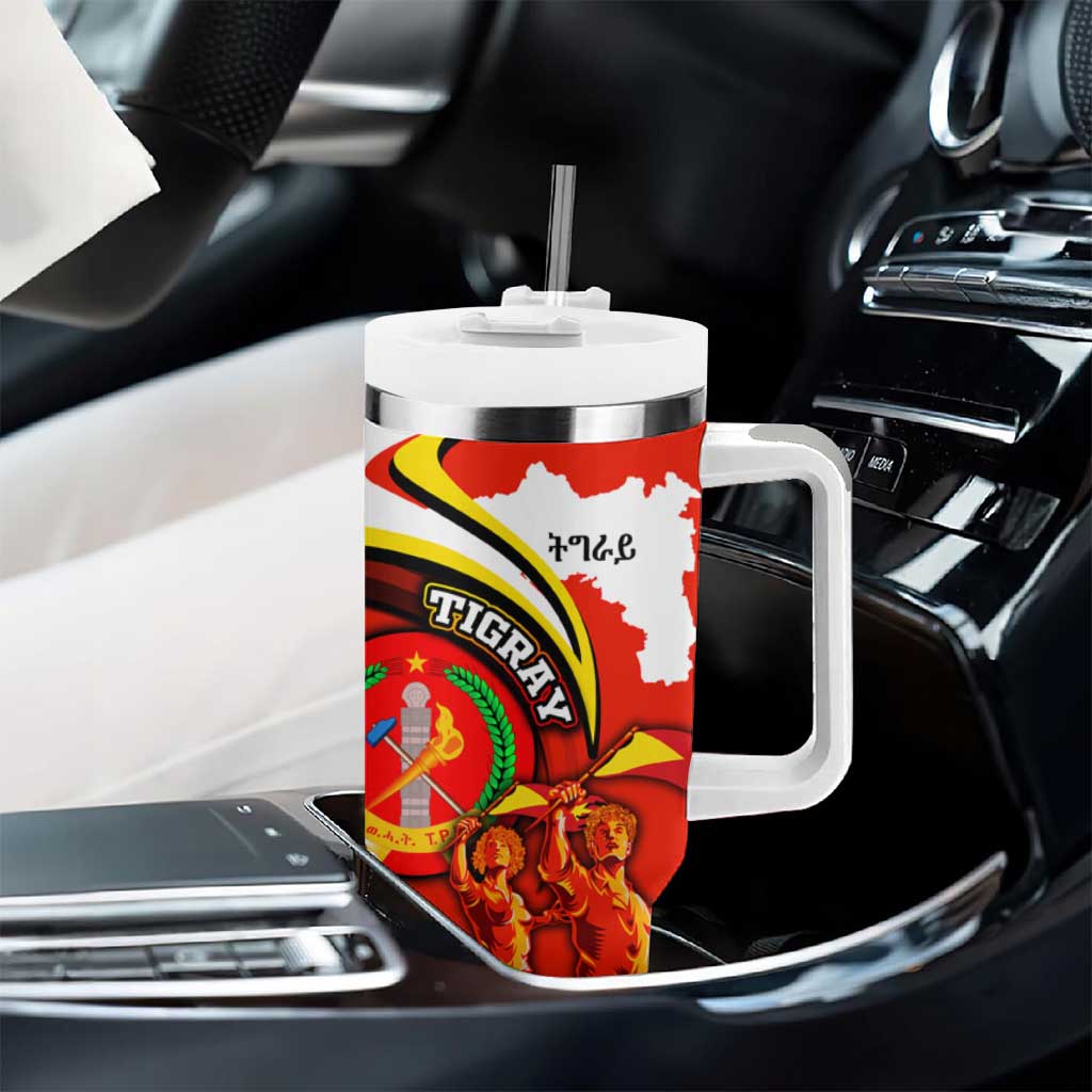 Ethiopia Tigray Tumbler With Handle Revolution Emblem Freedom Fighters and Flag DT02