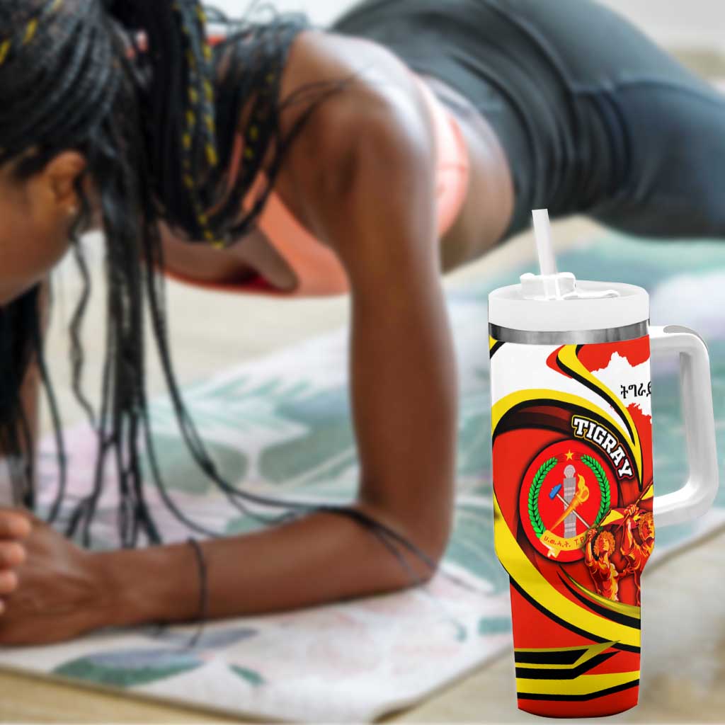 Ethiopia Tigray Tumbler With Handle Revolution Emblem Freedom Fighters and Flag DT02