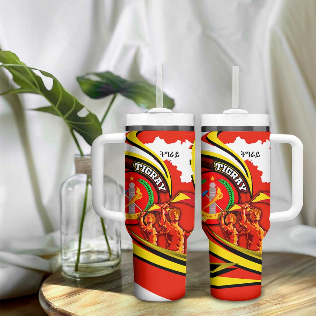 Ethiopia Tigray Tumbler With Handle Revolution Emblem Freedom Fighters and Flag DT02