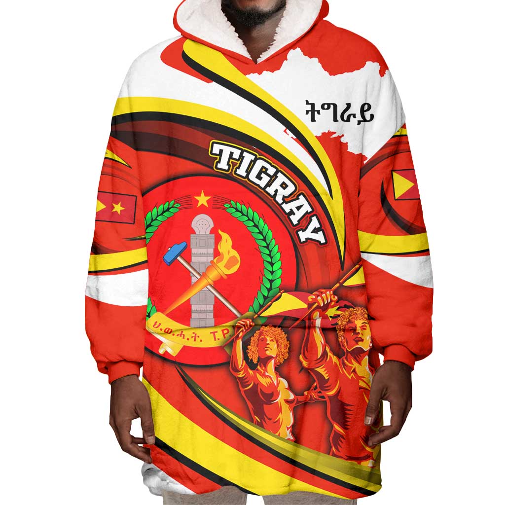Ethiopia Tigray Wearable Blanket Hoodie Revolution Emblem Freedom Fighters and Flag DT02