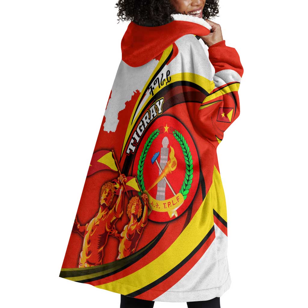 Ethiopia Tigray Wearable Blanket Hoodie Revolution Emblem Freedom Fighters and Flag DT02
