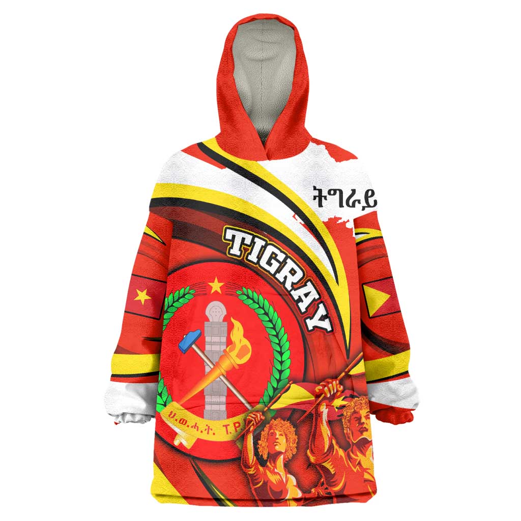 Ethiopia Tigray Wearable Blanket Hoodie Revolution Emblem Freedom Fighters and Flag DT02