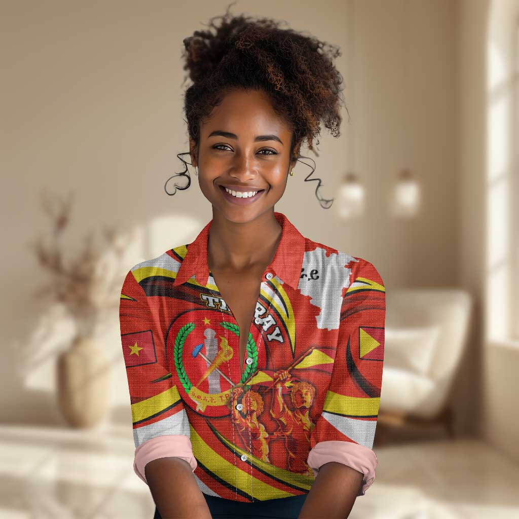 Ethiopia Tigray Women Casual Shirt Revolution Emblem Freedom Fighters and Flag DT02