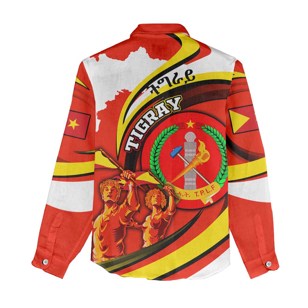 Ethiopia Tigray Women Casual Shirt Revolution Emblem Freedom Fighters and Flag DT02