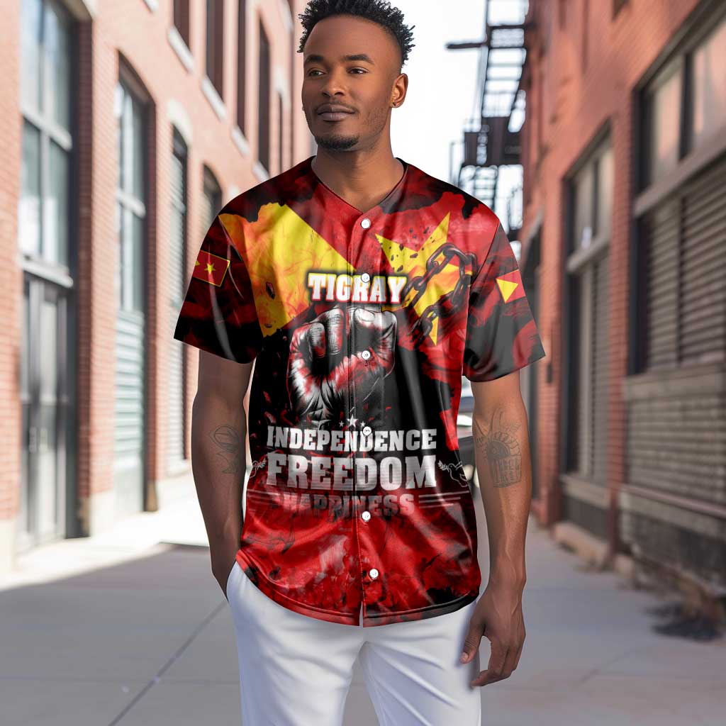 Tigrayans Independence Baseball Jersey I Stand with Tigray - Fist of Freedom DT02