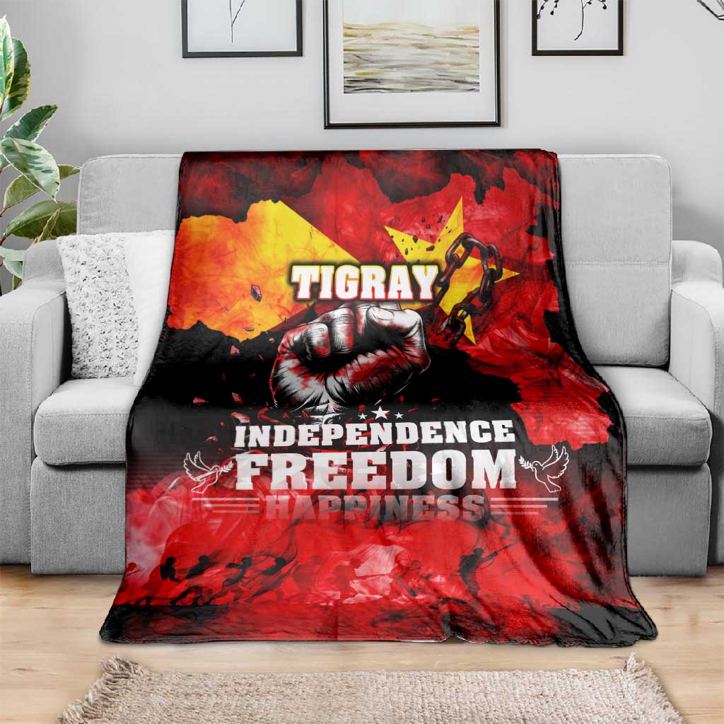 Tigrayans Independence Blanket I Stand with Tigray - Fist of Freedom DT02