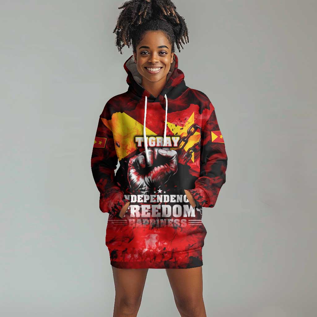 Tigrayans Independence Hoodie Dress I Stand with Tigray - Fist of Freedom DT02