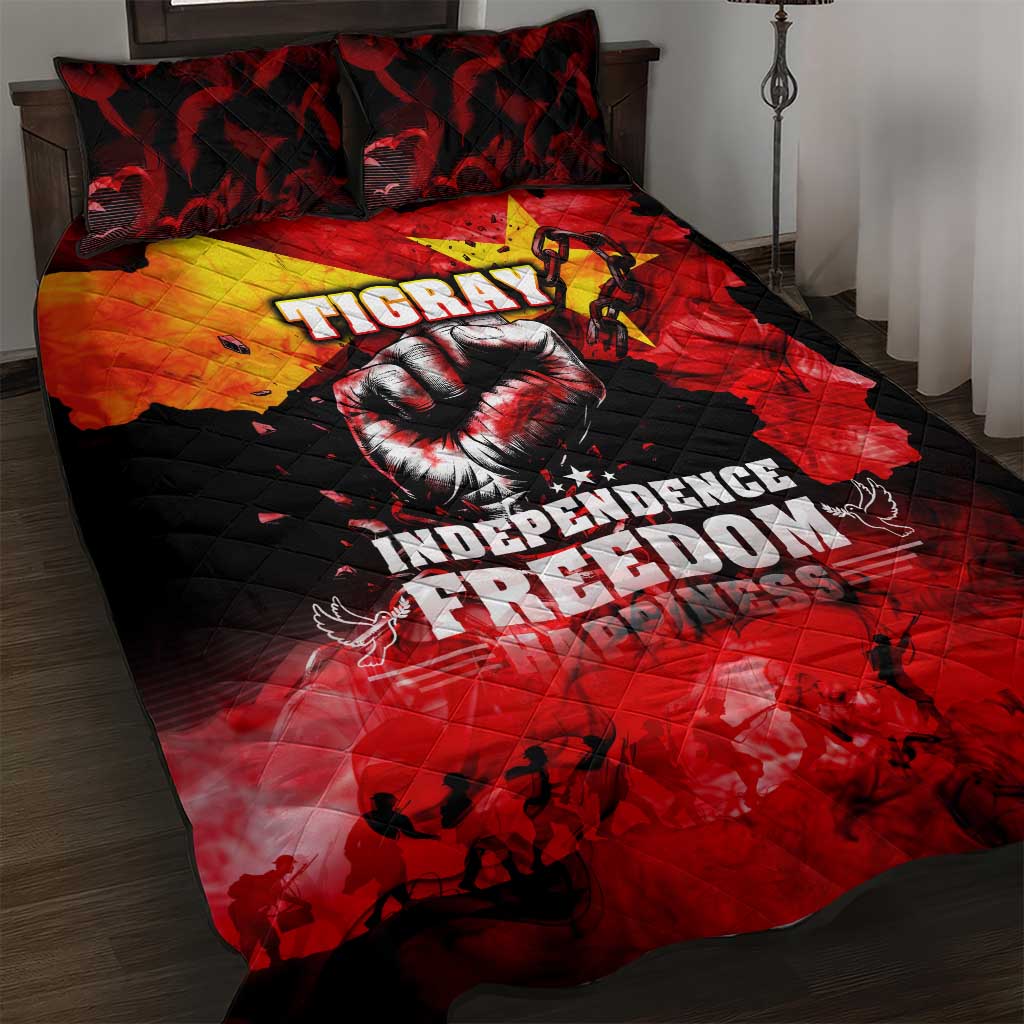 Tigrayans Independence Quilt Bed Set I Stand with Tigray - Fist of Freedom DT02