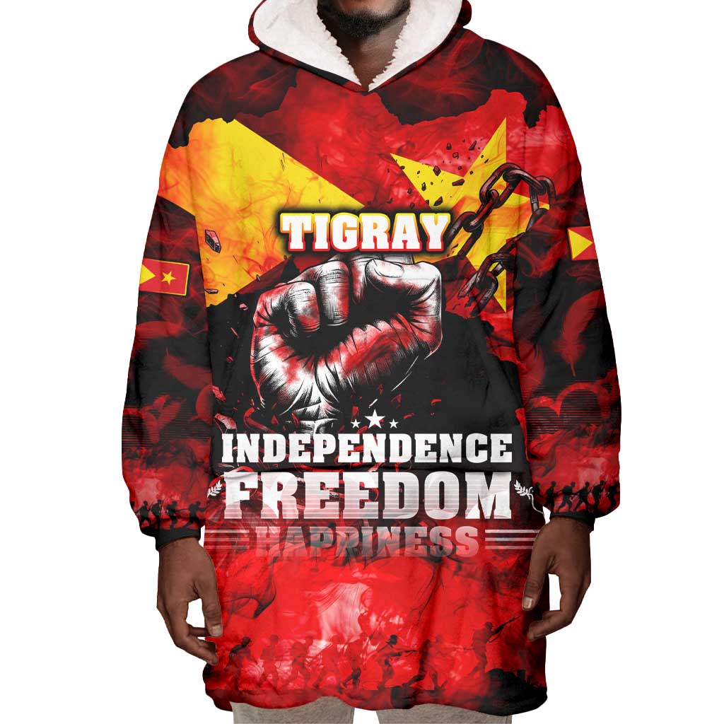 Tigrayans Independence Wearable Blanket Hoodie I Stand with Tigray - Fist of Freedom DT02