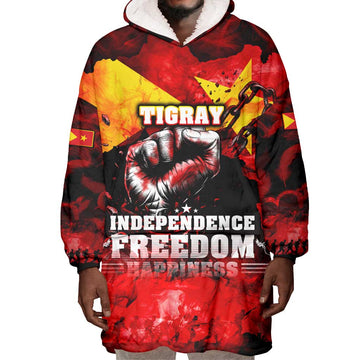 Tigrayans Independence Wearable Blanket Hoodie I Stand with Tigray - Fist of Freedom DT02