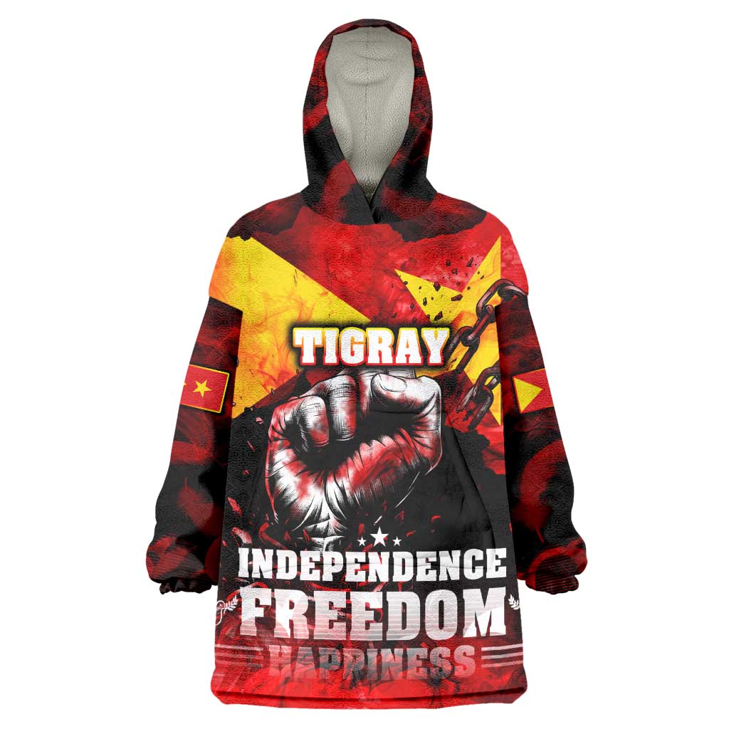 Tigrayans Independence Wearable Blanket Hoodie I Stand with Tigray - Fist of Freedom DT02