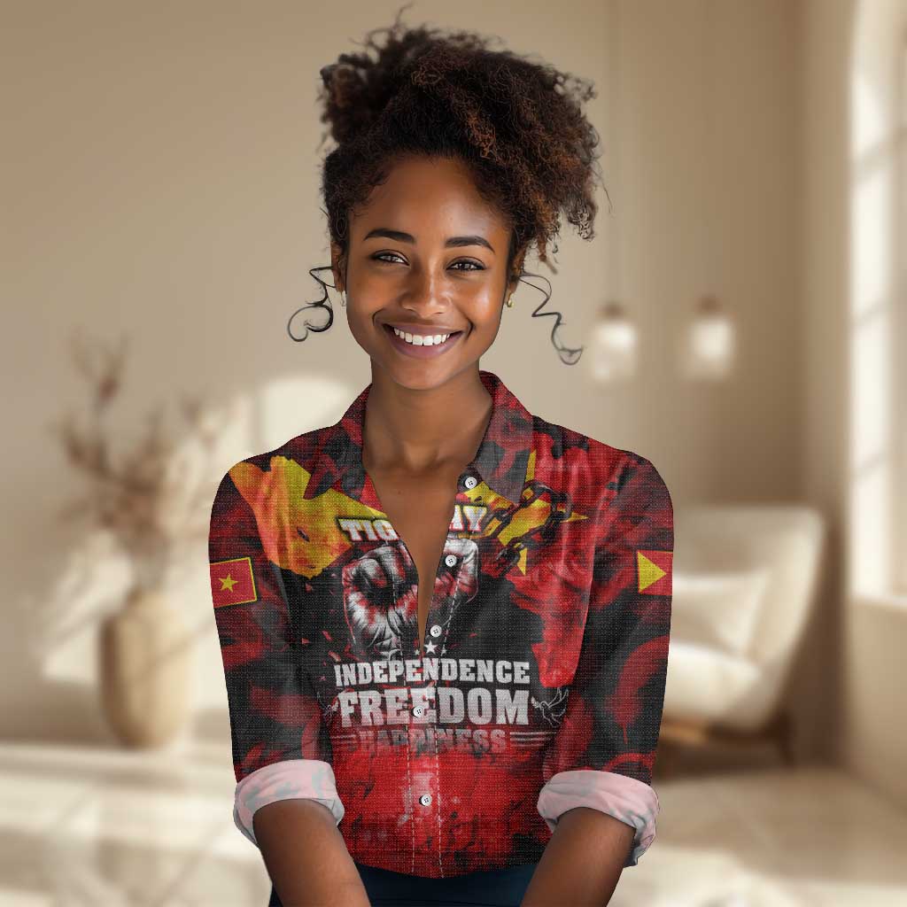 Tigrayans Independence Women Casual Shirt I Stand with Tigray - Fist of Freedom DT02